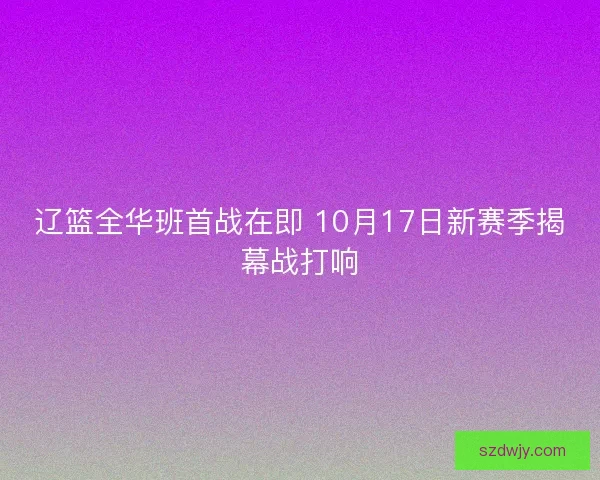辽篮全华班首战在即 10月17日新赛季揭幕战打响